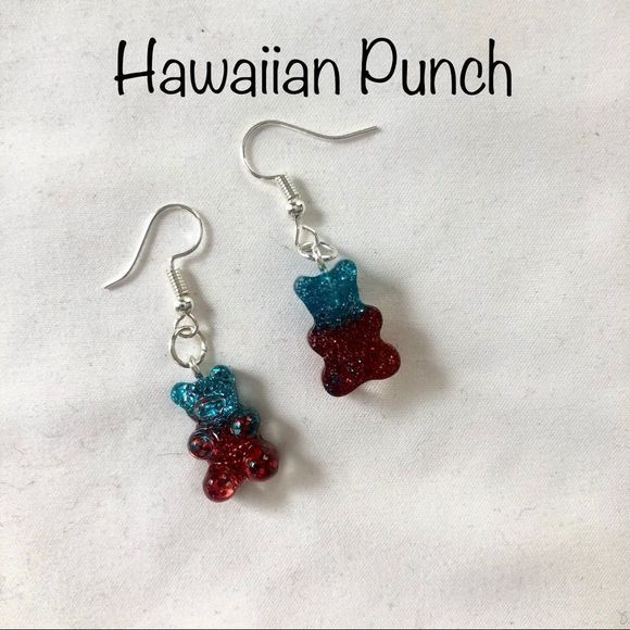 Earrings Gummy Bear Candy Colorful Translucent Resin - Picture 14 of 16
